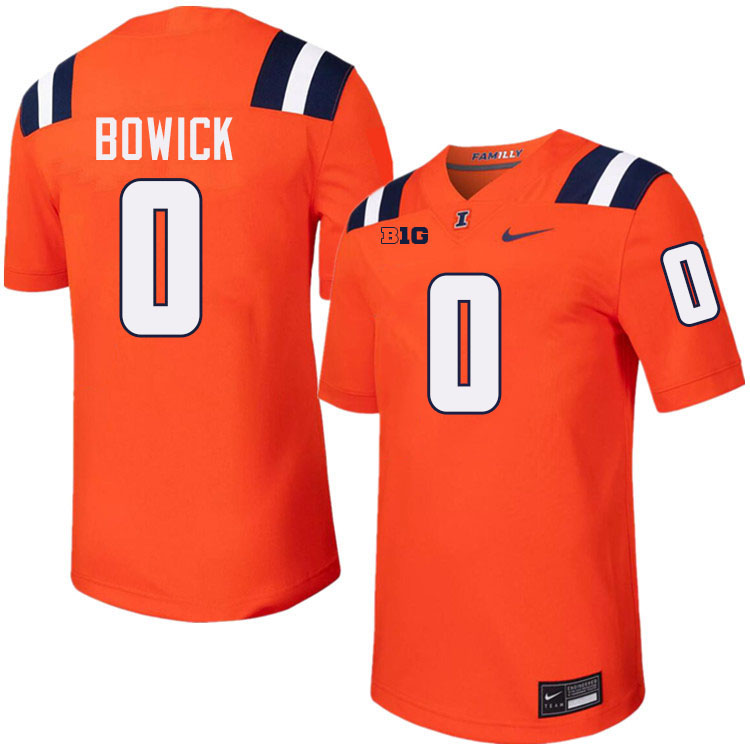 #0 Justin Bowick Illinois Fighting Illini Football Jersey,Uniforms-Orange #0 Justin Bowick Illinois Fighting Illini Football Jersey,Uniforms-Orange